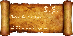 Miss Zakária névjegykártya